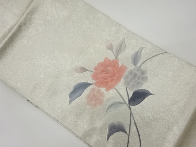 JAPANESE KIMONO / VINTAGE NAGOYA OBI / EMBROIDERY / FLOWERS